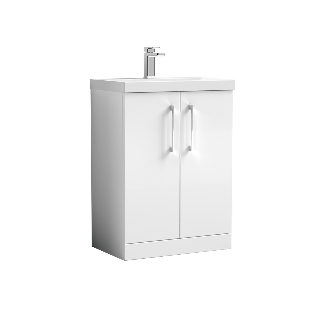 Nuie Arno 610mm Wall Hung Single Vanity White 850mm H X 610mm W X 395mm D
